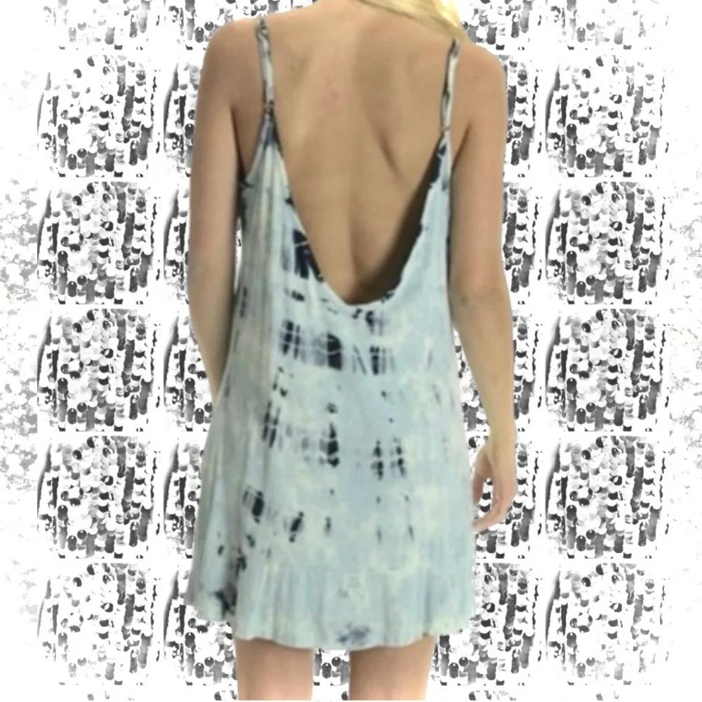 SOLD✨GYPSY₀₅ | XS | Hollywood Marine Tie Dye Spaghetti Strap Open Back Dress
